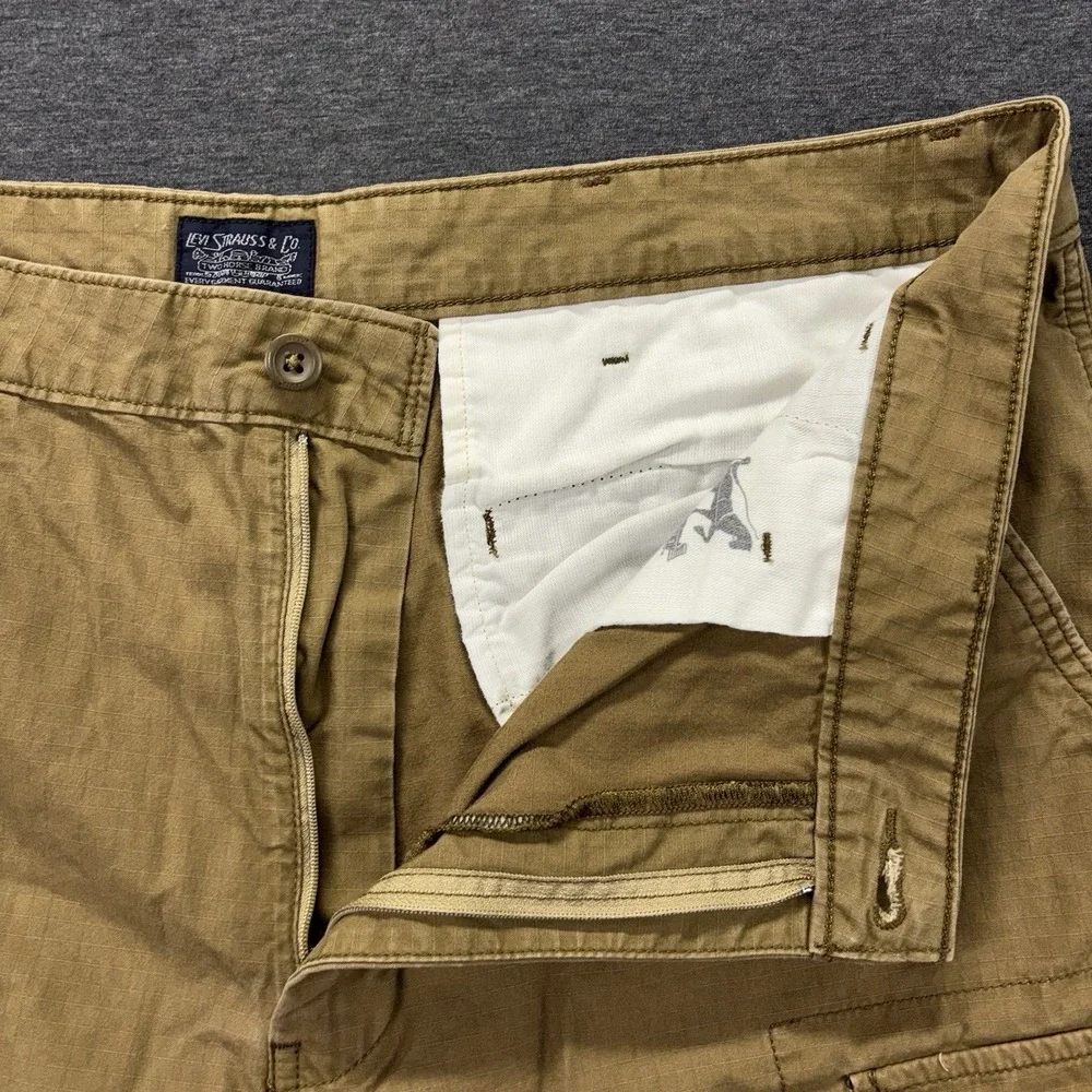 Levi's Cargo Shorts Mens 38x9 Brown Ripstop Workwear Utility Hike‎ Camp Outdoors
